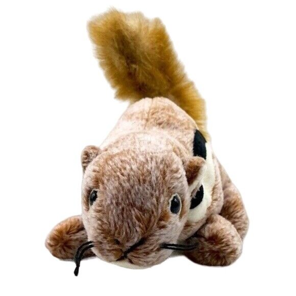 Ty Beanie Babies Realistic Chipmunk Plush 7" Stripe Fluffy Tail Chipper Vintage - Picture 2 of 8
